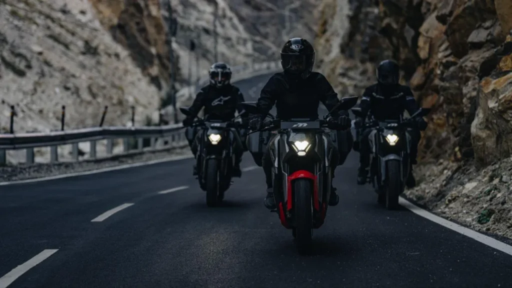 group of biker on ultraviolette F77